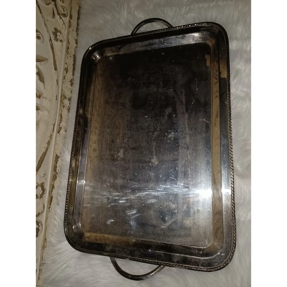 Pottery Barn large Silver Plate tray